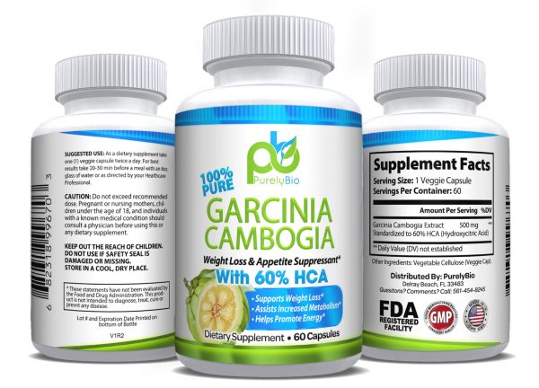 100% Pure Garcina Cambogia/60% HCA 60 Capsules - Image 3