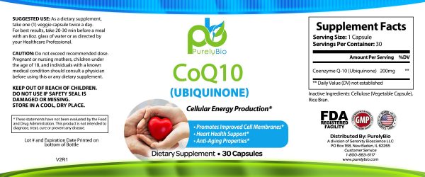 Purelybio - CoQ10  Ubiquinone   200mg  30ct Capsules - Image 4