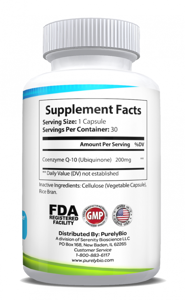 Purelybio - CoQ10  Ubiquinone   200mg  30ct Capsules - Image 2