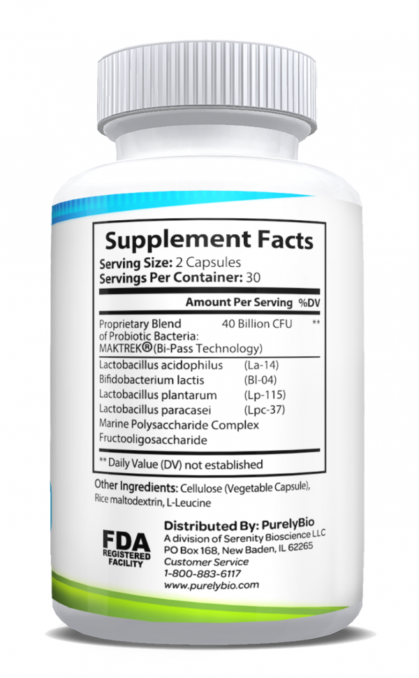 Purelybio - Probiotic 40 Billion CFU Maktrek  60ct Capsules - Image 2