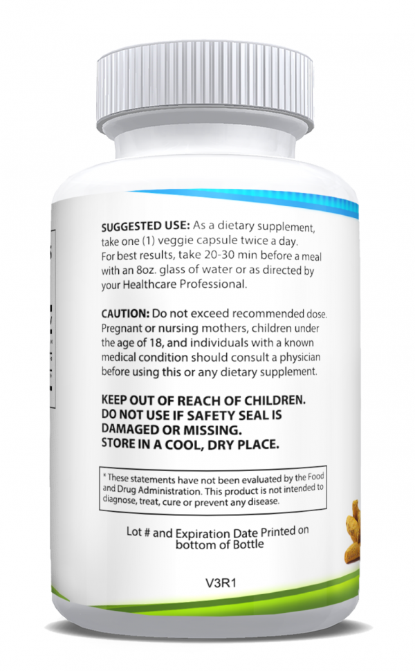 PurelyBio-Turmeric w/Bioperine 650mg  60ct Capsules - Image 3