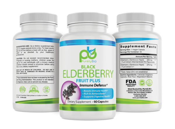 PurelyBio - Black Elderberry Fruit Plus 60 Capsules - Image 4
