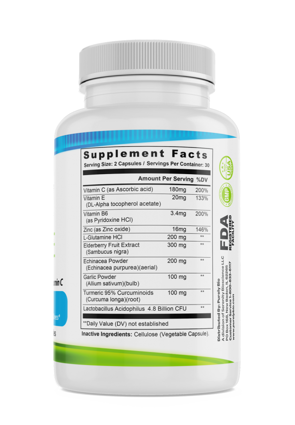 PurelyBio - Emergency Immune Support with Zinc 60 Capsules - Image 2