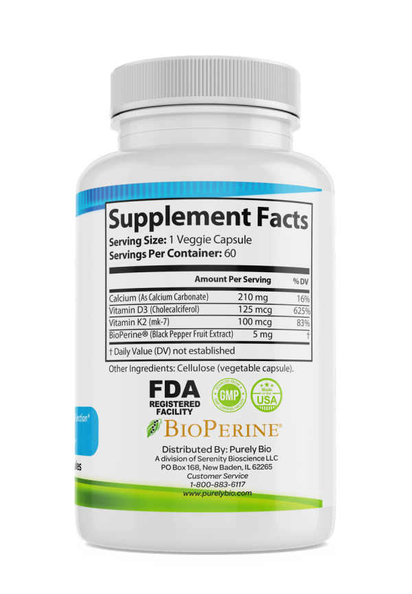 PurelyBio - Vitamin K2 + D3 60 Capsules - Image 2